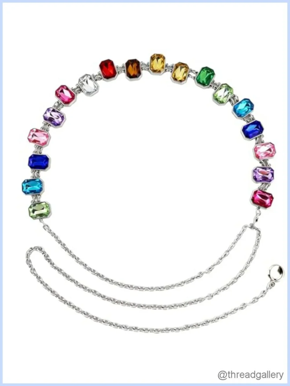 Rhinestone Chain Belt Western Waist Chain for Dresses Jeans Women